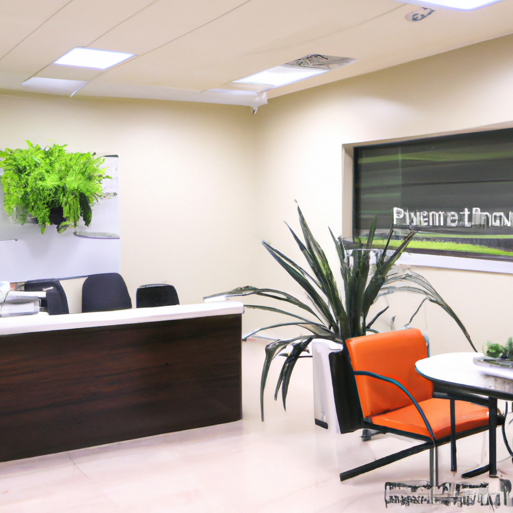 Patients entering this modern dental clinic are greeted by a friendly reception area with comfortable seating and a sleek check-in desk. The waiting area is adorned with tasteful decor, such as abstract art pieces and potted plants, creating a welcoming and calming atmosphere.As patients are escorted to the treatment rooms, they are met with state-of-the-art equipment and technology that ensures a high standard of care. The dental staff is dressed in professional attire, and exude confidence and expertise, putting patients at ease and instilling trust in the quality of care they will receive.Overall, this modern dental clinic interior is designed to provide patients with a superior dental experience, combining cutting-edge technology with a soothing and inviting environment. It is a place where patients can feel comfortable and confident in the care they are receiving, knowing that they are in good hands.