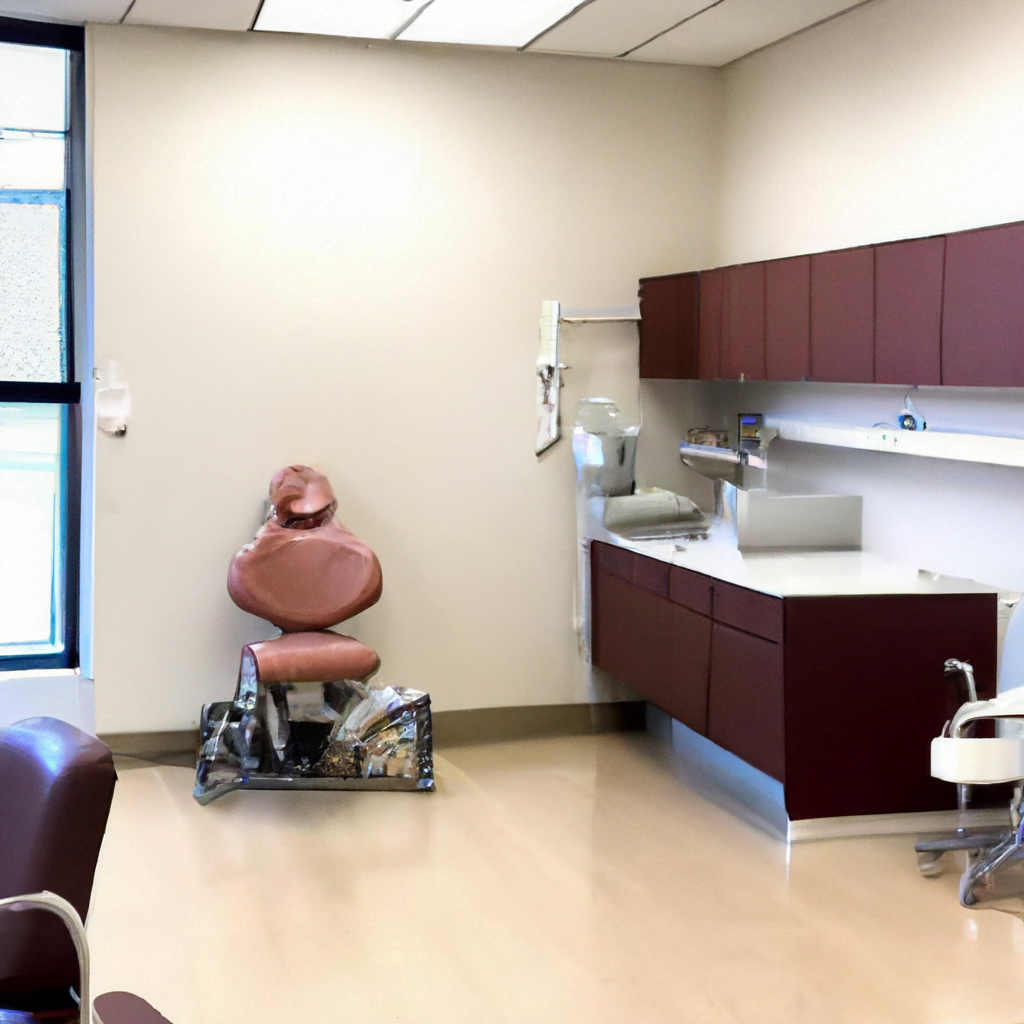 The floor is covered in sleek, easy-to-clean materials, and the overall design is focused on creating a calming and welcoming atmosphere for patients. The clinic also features state-of-the-art equipment, such as digital scanners and 3D printers for creating custom dental prosthetics. The waiting area is equally modern and inviting, with comfortable seating, a water dispenser, and a selection of magazines and brochures on dental health. The reception desk is staffed by friendly and knowledgeable front desk personnel, who are ready to assist patients with scheduling appointments and answering any questions they may have. Overall, this modern dental clinic interior is designed to provide patients with a top-notch experience that combines the latest in dental technology with a soothing and comfortable environment. Patients can feel confident that they are receiving the best care possible, in a setting that prioritizes their comfort and well-being.