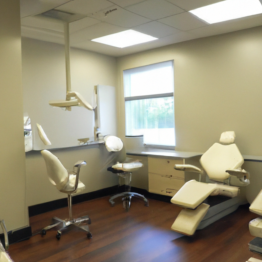 The flooring is a smooth, easy-to-clean material, and the room has a clean, uncluttered layout to promote a sense of organization and efficiency. The dental staff is dressed in sleek, modern uniforms and wears protective gear as they attend to patients with care and precision.

The waiting area is just as modern and inviting, with comfortable seating, a water dispenser, and a selection of magazines for patients to peruse while they wait. The reception desk is equipped with a computer system for scheduling appointments and processing payments, adding to the overall efficiency of the clinic.

Overall, this modern dental clinic interior is a reflection of a commitment to providing top-notch dental care in a comfortable and inviting environment. It exudes professionalism, cleanliness, and a focus on advanced technology, making patients feel confident in the quality of care they will receive.