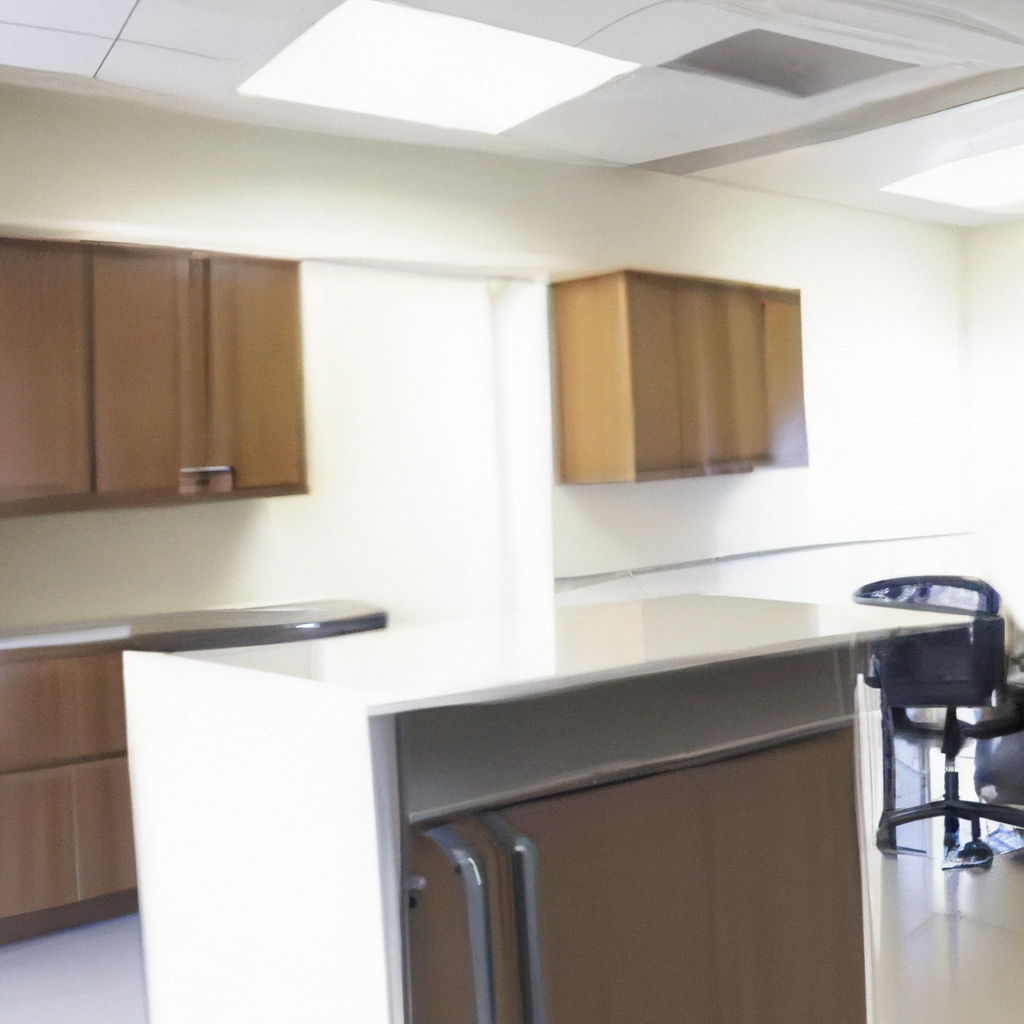 The flooring is made of sleek, easy-to-clean material, and the furniture is minimalist yet comfortable for both patients and staff. The reception area is also modern and inviting, with a sleek desk and comfortable seating for patients waiting for their appointments. The clinic is equipped with state-of-the-art technology for procedures such as digital imaging, laser treatments, and pain-free injections.

The staff is dressed in professional attire and exudes a sense of confidence and expertise in their field. They greet patients warmly and make them feel at ease throughout their visit. The overall atmosphere of the clinic is one of efficiency, cleanliness, and comfort, creating a positive experience for patients seeking advanced dental care.

Overall, this modern dental clinic interior embodies the future of dental care, where advanced technology and a focus on patient comfort come together to provide exceptional and cutting-edge dental services.