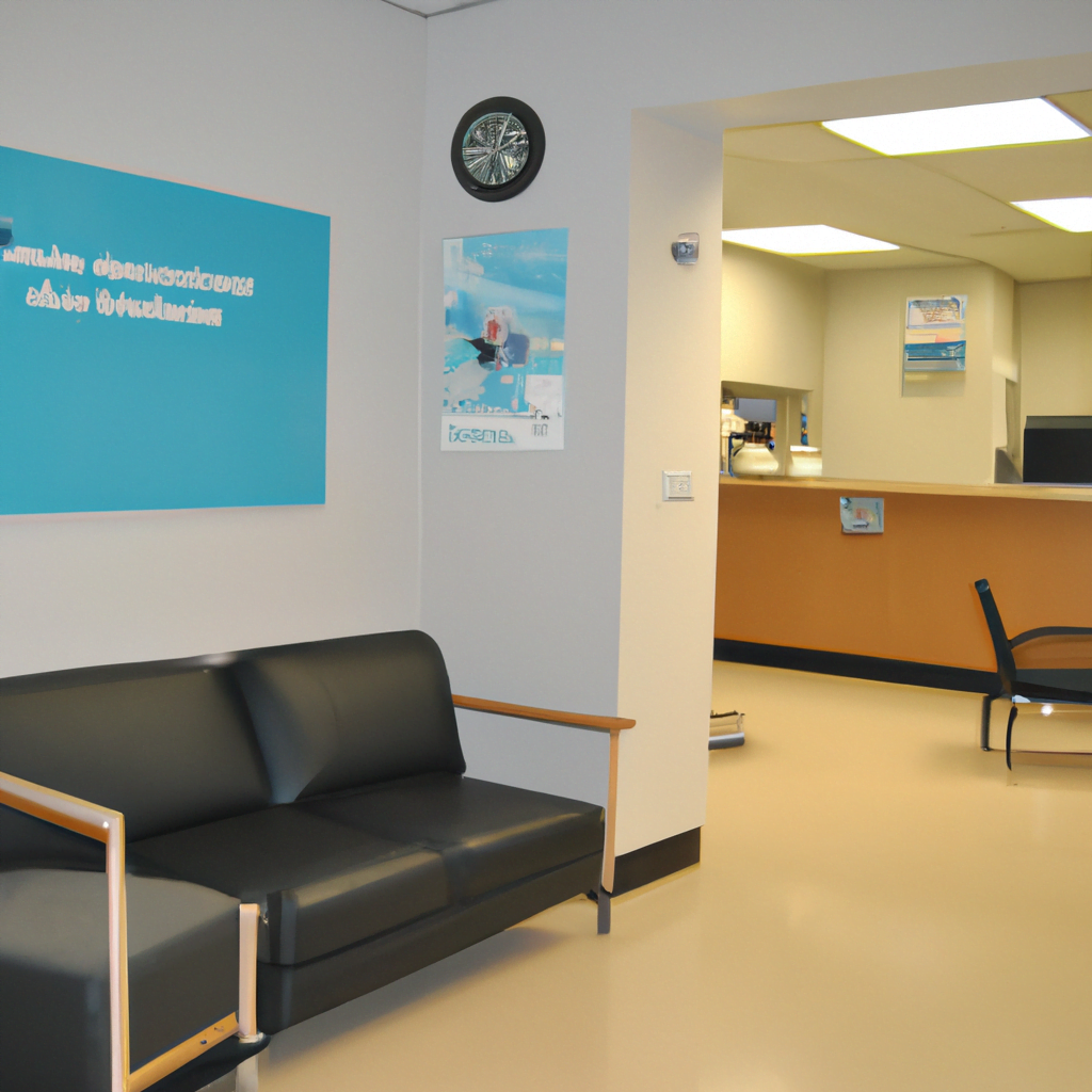 The floors are made of easy-to-clean, durable materials, and the overall layout is designed to optimize workflow and efficiency. The waiting area features comfortable seating, a water dispenser, and a selection of current magazines to help patients relax before their appointment.

The atmosphere is calm and inviting, with soft music playing in the background and the sound of running water from a small fountain. The staff are dressed in modern, professional uniforms and greet patients with warm smiles, making them feel welcome and at ease.

The dental clinic interior is a blend of functionality and aesthetics, with a focus on creating a comfortable and soothing environment for patients. It conveys a sense of trust and expertise, emphasizing the clinic's commitment to providing high-quality, advanced dental care. Patients leave feeling satisfied, knowing they have received top-notch treatment in a modern and sophisticated setting.