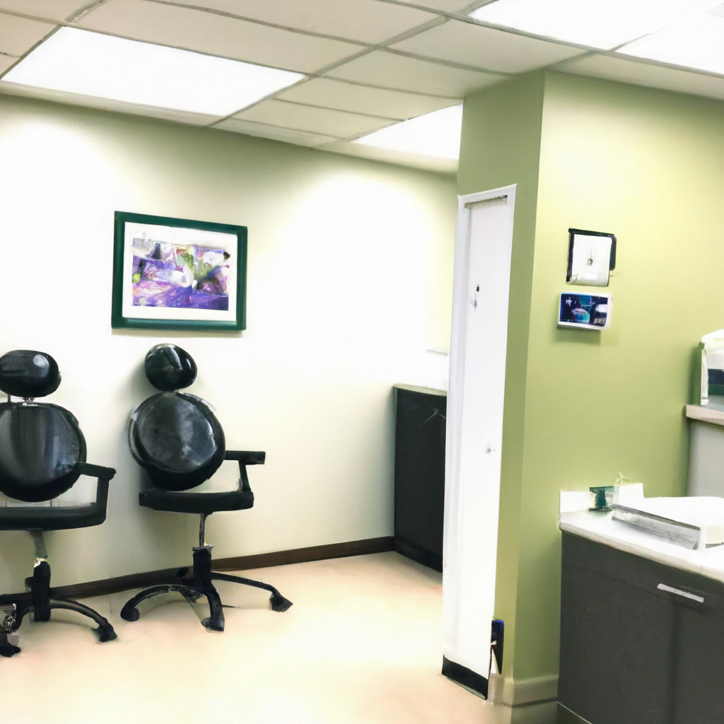 The waiting area is equally modern and inviting, with comfortable chairs and a reception desk adorned with fresh flowers and a sleek computer system for check-ins. Soft music plays in the background, creating a soothing atmosphere. The clinic also offers amenities such as a coffee bar and magazines for patients to enjoy while they wait. Overall, this modern dental clinic interior is designed to provide a top-notch patient experience, combining cutting-edge technology with a calming and welcoming environment. Patients can feel confident and at ease knowing they are in good hands with skilled professionals in a state-of-the-art facility. This clinic sets a new standard for dental care, where comfort and quality go hand in hand.