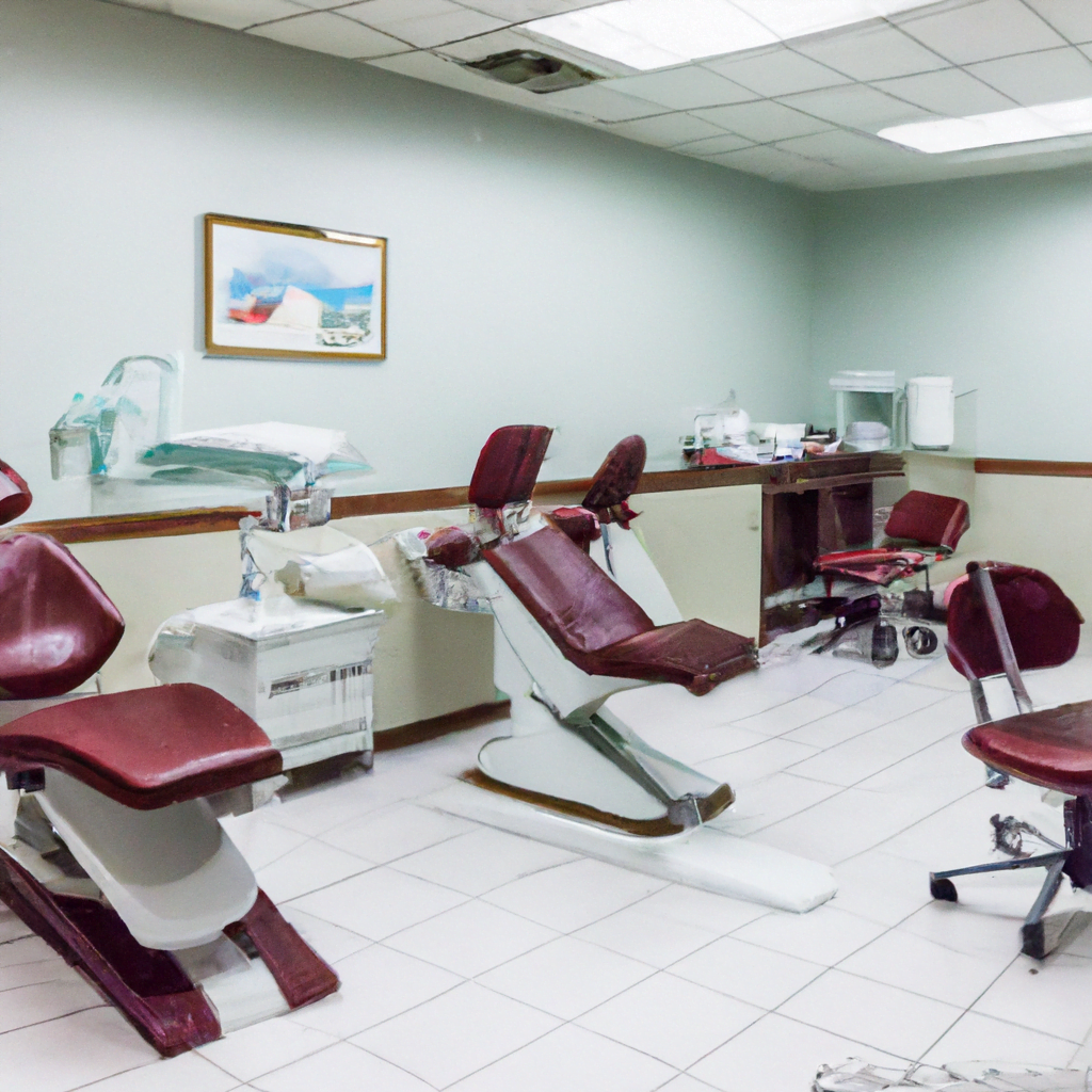 The flooring is a polished hardwood or sleek tile, with comfortable seating for waiting patients. The reception area features a modern desk with a computer for scheduling appointments and checking in patients. The overall aesthetic is clean and inviting, with a focus on creating a calming and welcoming atmosphere for patients. The dental clinic also features state-of-the-art equipment such as digital scanners for impressions, intraoral cameras for detailed examinations, and 3D printers for creating custom dental restorations. The staff are highly trained and knowledgeable, providing top-notch care and personalized treatment plans for each patient. Overall, this modern dental clinic interior is designed to provide the highest quality of care in a comfortable and soothing environment. Patients can feel confident that they are receiving the best possible treatment with the latest technology and techniques in dental care.