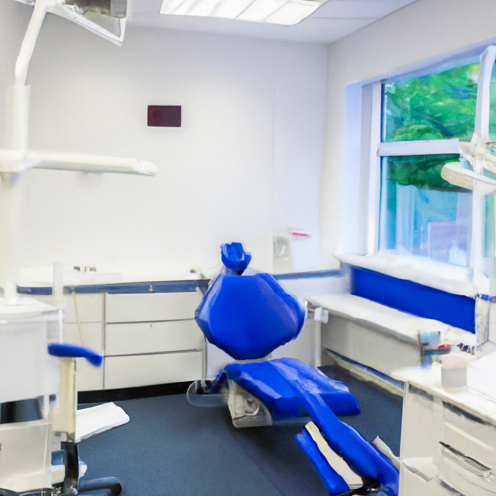 The flooring is a smooth, easy-to-clean surface, with no clutter or unnecessary decorations to distract from the focus on dental care. The waiting area is furnished with comfortable chairs and a sleek reception desk, all in line with the overall modern aesthetic of the clinic. The dental staff are dressed in crisp, professional attire, and are knowledgeable and welcoming to patients. The clinic is equipped with state-of-the-art technology for dental procedures, ensuring that patients receive the best care possible. The atmosphere is calm and inviting, putting patients at ease during their visit. Overall, this modern dental clinic interior is designed to provide a high-quality, advanced dental experience for patients, while also creating a soothing and welcoming environment. Patients can feel confident in the care they receive, knowing that they are in a clinic that prioritizes professionalism, cleanliness, and the latest in dental technology.