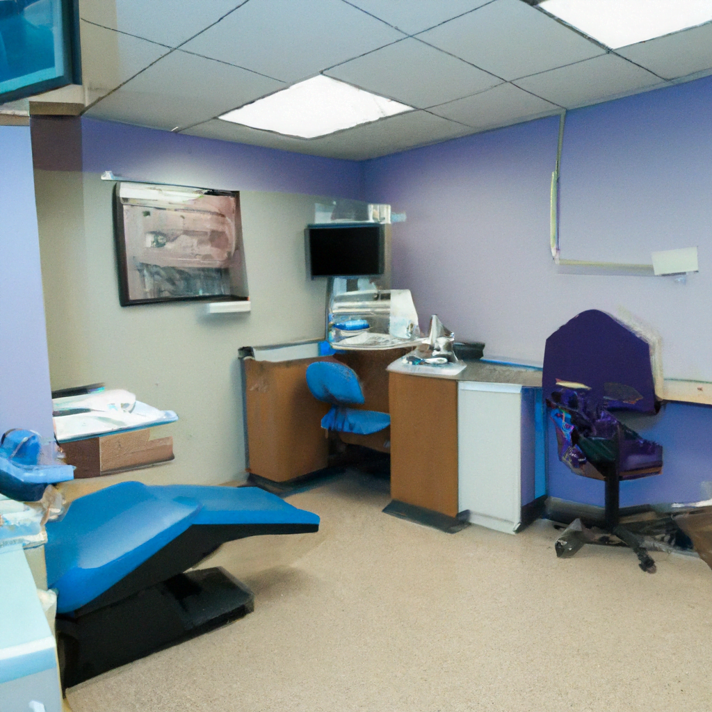 The reception area is equally sleek, with a minimalist desk and comfortable seating for patients. The receptionist greets patients with a warm smile and efficiently checks them in using a high-tech computer system. The waiting area features modern magazines and a TV screen displaying dental education videos to keep patients informed and engaged.As patients are escorted to their treatment room, they can relax knowing they are in good hands in this state-of-the-art dental clinic. The dentist and dental hygienists are dressed in stylish, modern uniforms and are well-trained in the latest dental techniques and technology.Overall, this modern dental clinic interior exudes a sense of sophistication and professionalism, making patients feel confident in the care they are receiving. It sets a new standard for dental clinics, combining advanced technology with a soothing atmosphere to provide the best possible experience for patients seeking high-quality dental care.