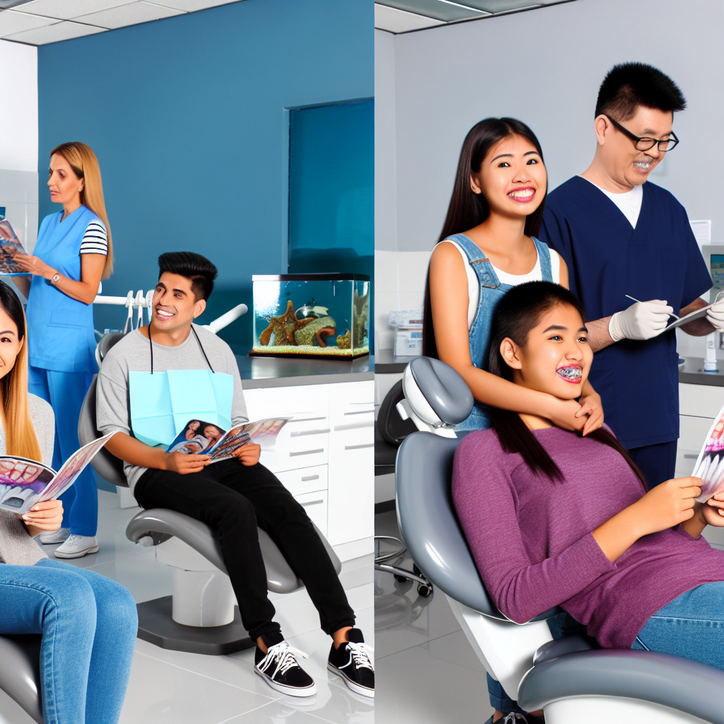 کلینیک دندانپزشکی مدرن با بیماران خوشحال