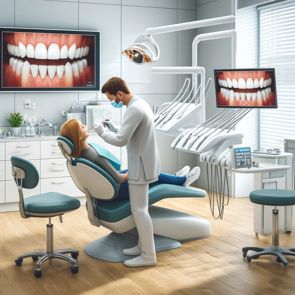 Dental modern, restoration, beauty, and composite teeth.