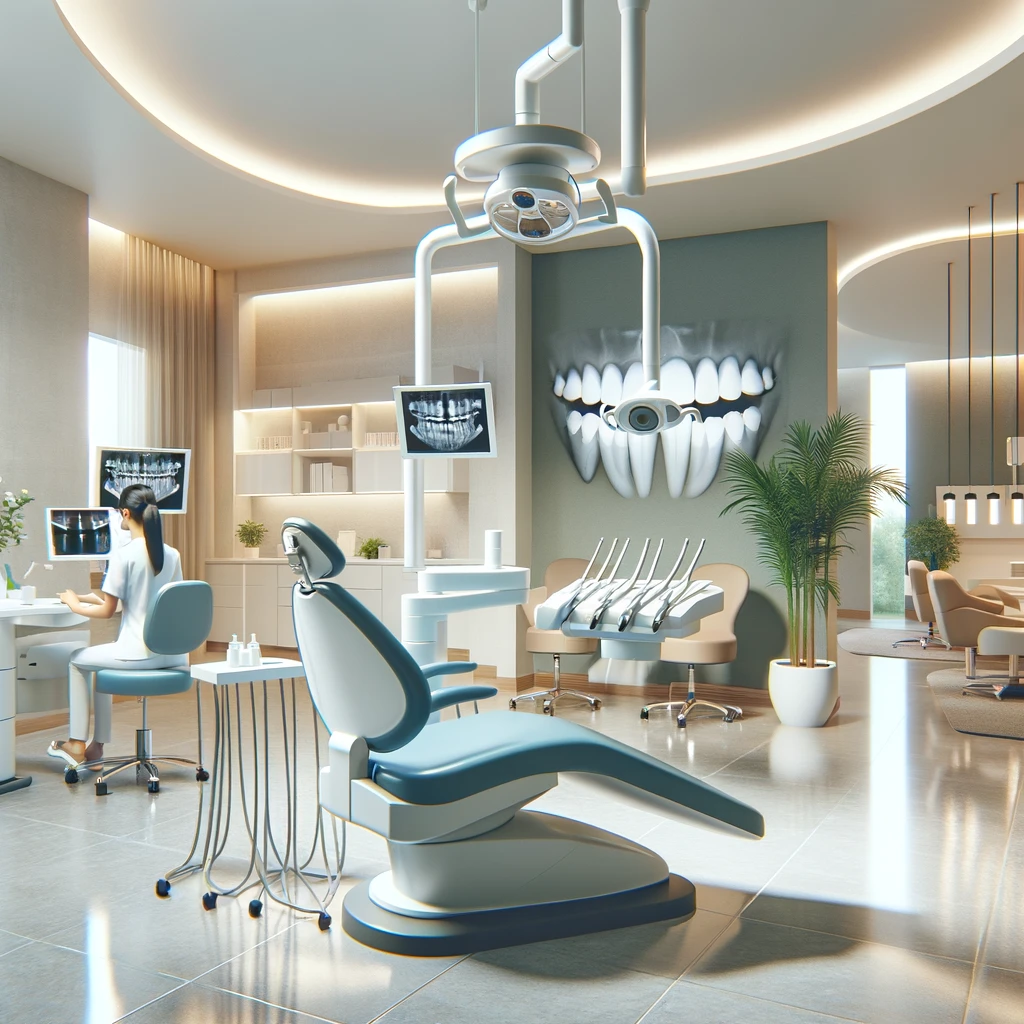 A modern dental clinic with advanced equipment.