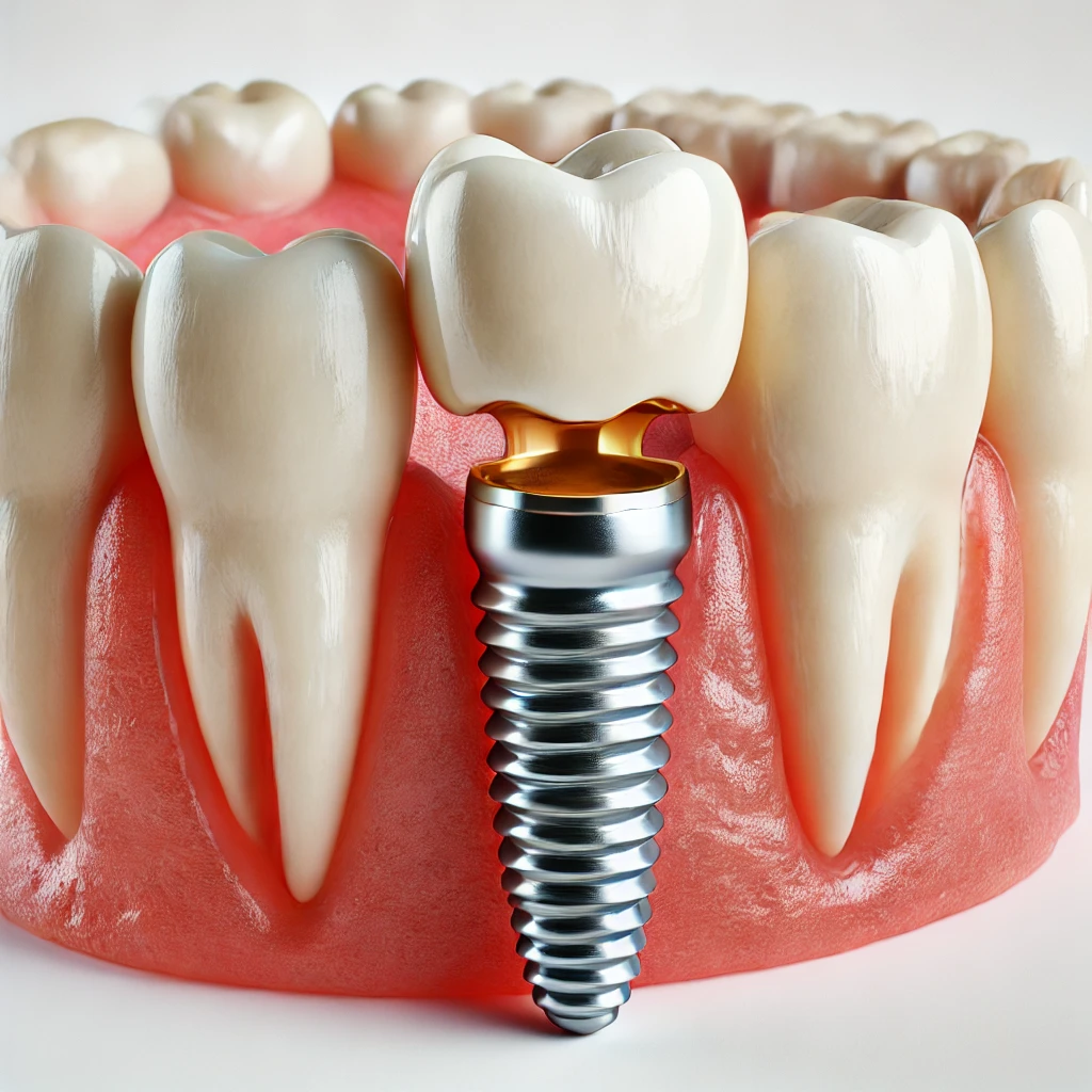 A realistic and natural-looking dental implant.