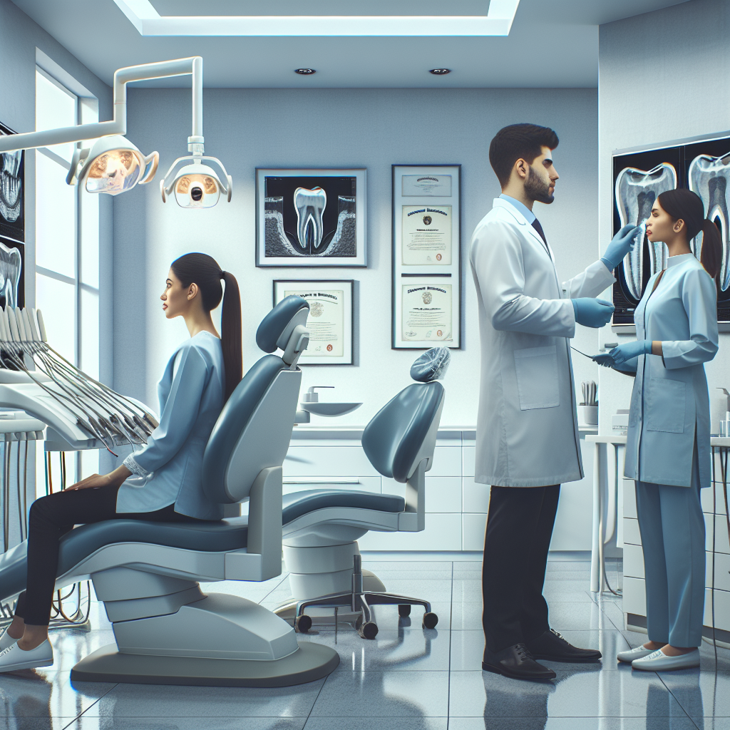 Skilled and professional dentists in modern clinic.