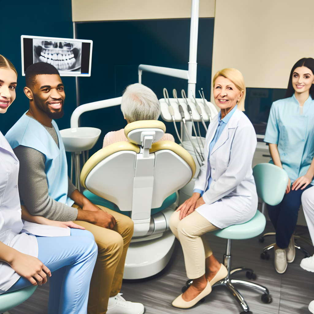 Dental clinic, modern, with a team of expert, smile.