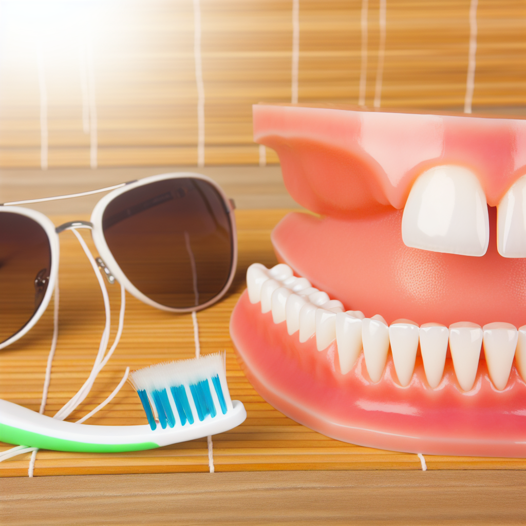 Brushing, flossing and smile with laminate the teeth.