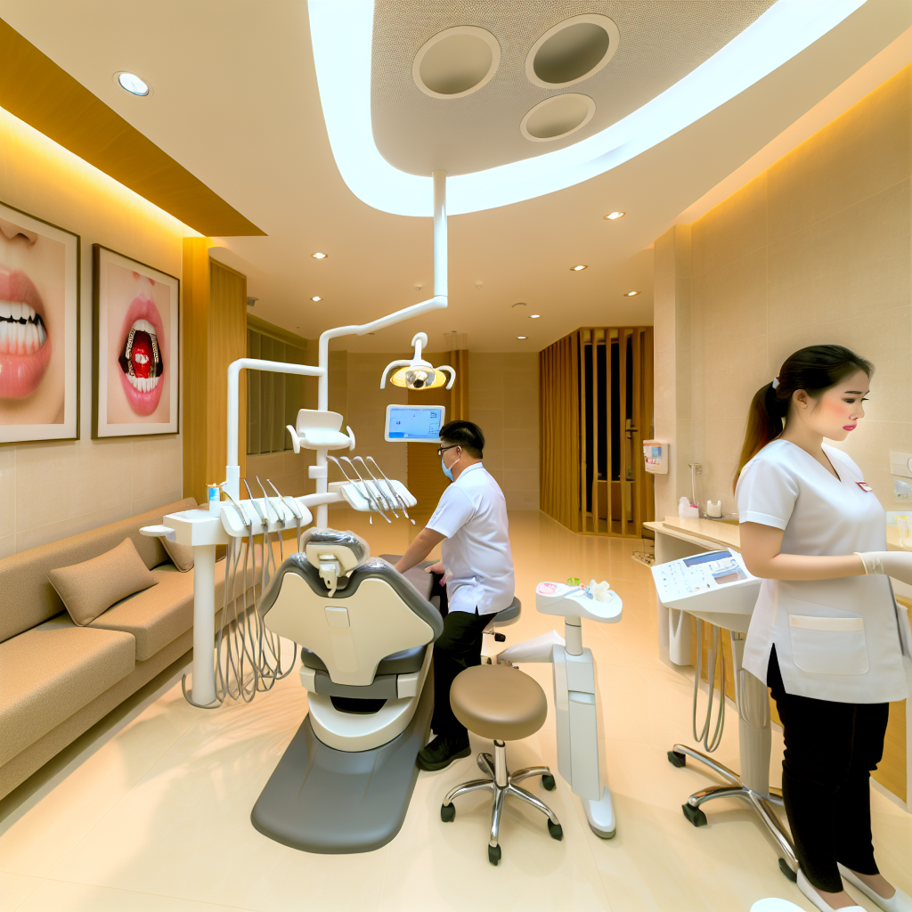 Dental clinic, modern, with a calming environment.